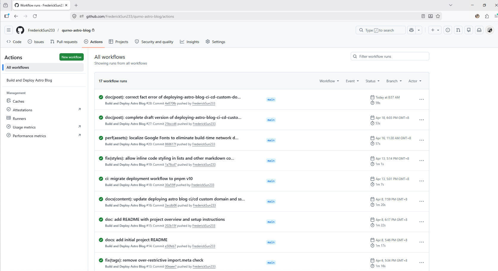 workflow run success